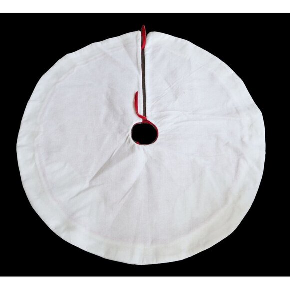 Vintage Christmas Tree Skirt Moose Applique Cottage Core - Picture 3 of 3